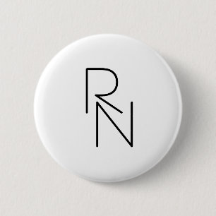Modern Looking Overlapping Initials 6 Cm Round Badge