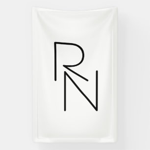 Modern Looking Overlapping Initials Banner