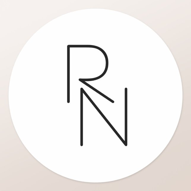 Modern Looking Overlapping Initials Classic Round Sticker (Creator Uploaded)