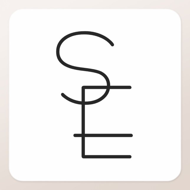 Modern Looking Overlapping Initials Square Sticker (Creator Uploaded)