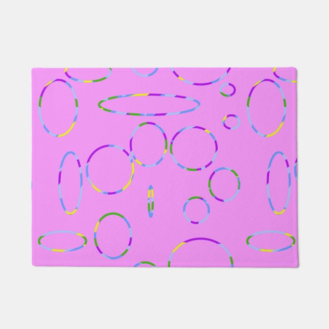 Modern Loops on Pink Magenta  Doormat (Front)