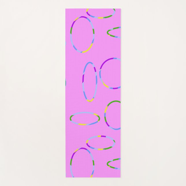 Modern Loops on Pink Magenta Yoga Mat (Front)