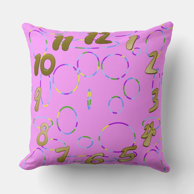 Modern Loops Pink Magenta Throw Pillow (Front)
