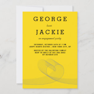 Modern Loopy Love Lines Engagement Party Invite
