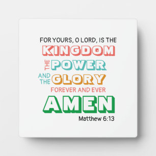 Modern LORD'S PRAYER   Kingdom Power Glory Amen Plaque