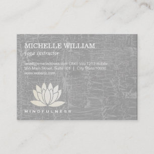 Modern Lotus Flower Marbled Grey Business Card