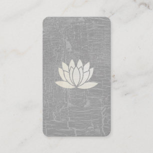 Modern Lotus Flower Marbled Grey Business Card