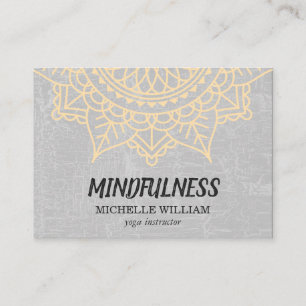 Modern Lotus Flower Marbled Grey Business Card