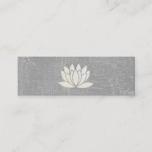 Modern Lotus Flower Marbled Grey Mini Business Card