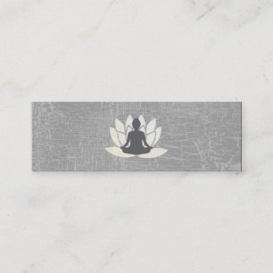 Modern Lotus Flower Marbled Grey Mini Business Card