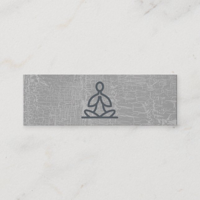 Modern Lotus Flower Marbled Grey | Yoga Teacher Mini Business Card (Front)