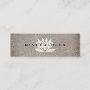 Modern Lotus Flower Marbled Texture Mini Business Card