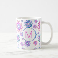 Modern Lotus Flower Pink Pastel Monogram