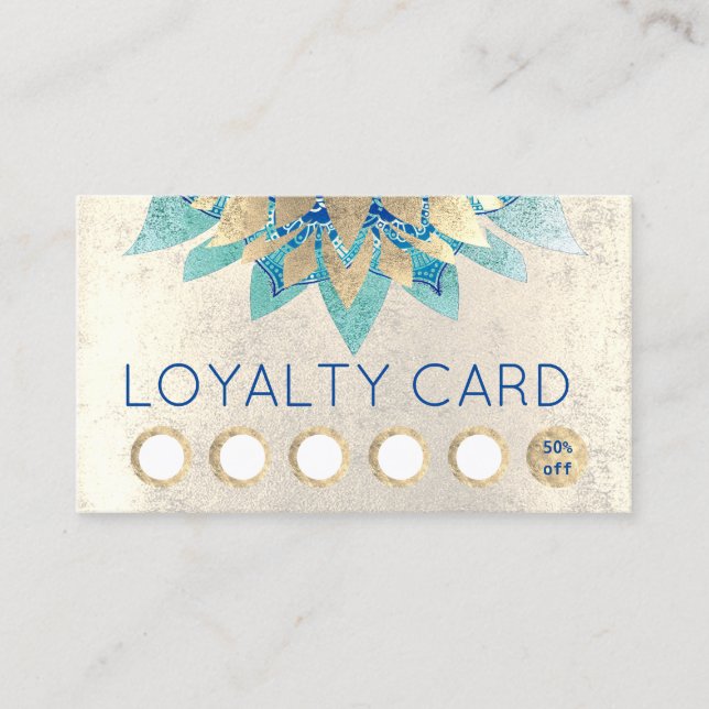 modern lotus logo loyalty card (Front)