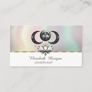Modern  Lotus Moon Colorful  Business Card