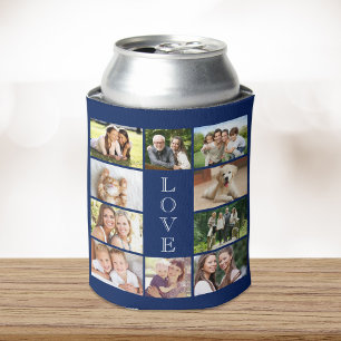 Modern Love 10 Photo Collage Blue Can Cooler