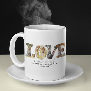 Modern Love 4 Personalised Photo Collage Family Coffee Mug