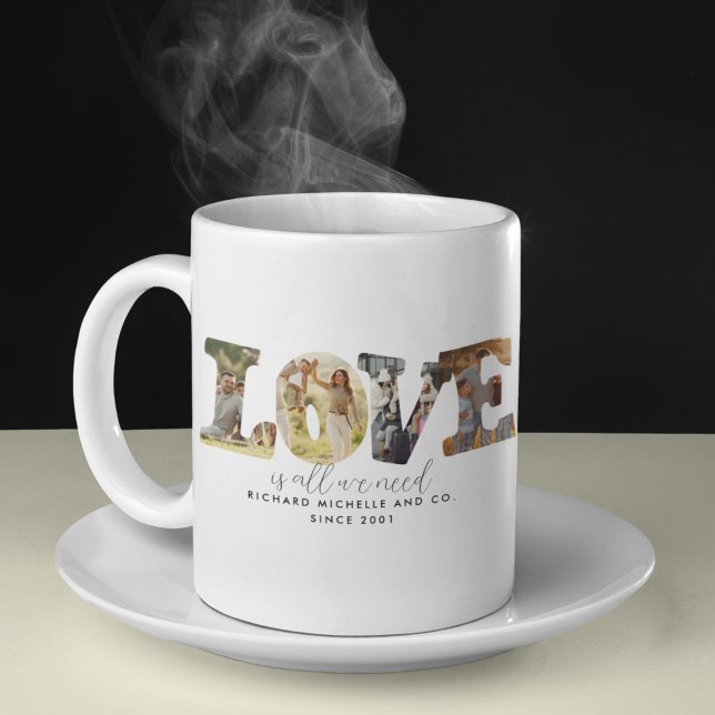 Modern Love 4 Personalised Photo Collage Family  Coffee Mug (Creator Uploaded)