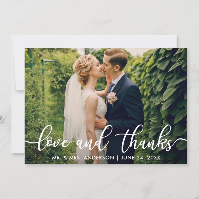 Modern Love and Thanks | Wedding Photo Thank You (Front)