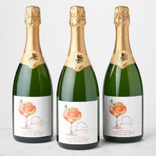 Modern Love At First Spritz Bridal Shower  Sparkling Wine Label
