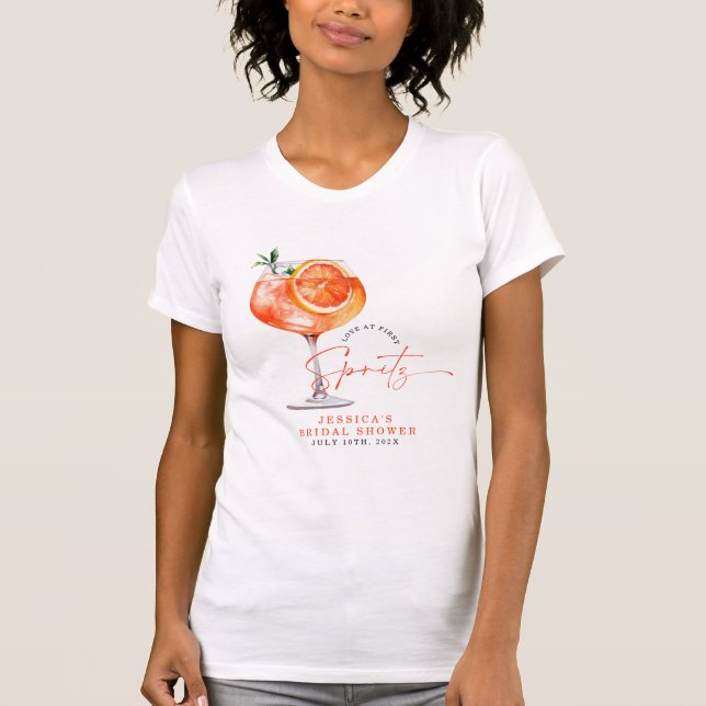 Modern Love At First Spritz Bridal Shower  T-Shirt (Front)