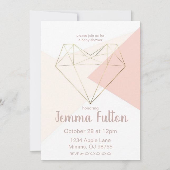 Modern Love Baby Shower Invitation – Abstract (Front)
