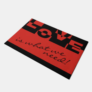 Modern LOVE Banner + your backgr. & ideas Doormat