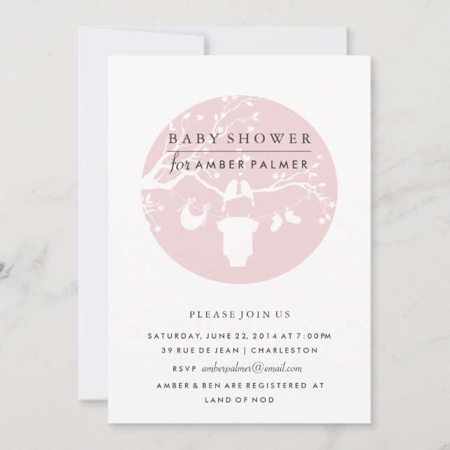 Modern Love Birds Baby Shower Invitation (Front)