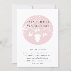 Modern Love Birds Baby Shower Invitation
