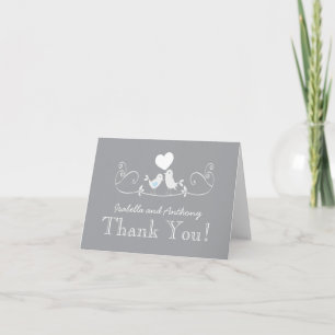 Modern Love Birds Baby Shower Thank You Note Card