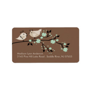 Modern Love Birds Return Address Labels. Label