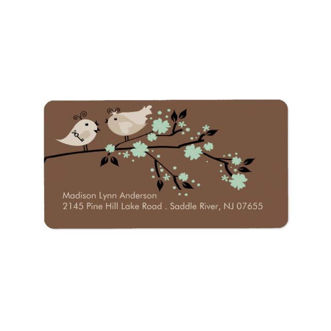 Modern Love Birds Return Address Labels. Label (Front)