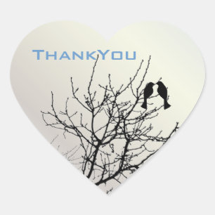 modern love birds rustic country wedding heart sticker