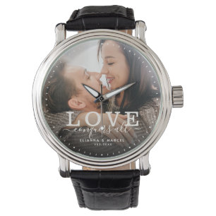 Modern Love conquers all Wedding Photo Script Watch