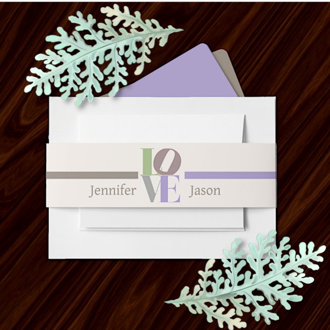 Modern Love Custom Wedding  Invitation Belly Band (Creator Uploaded)