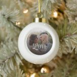 Modern Love Custom Wedding Photo Couples Ceramic Ball Christmas Ornament<br><div class="desc">Celebrate your love all year long with the Modern Love Custom Wedding Photo Couples Ornament — a beautifully personalized keepsake designed to honor your most cherished moments. Featuring your favorite couple photo paired with a modern monogram, this ornament turns a memory into a timeless decoration that can be displayed every...</div>