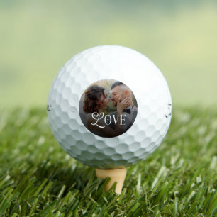 Modern Love Custom Wedding Photo Couples Gifts Golf Balls