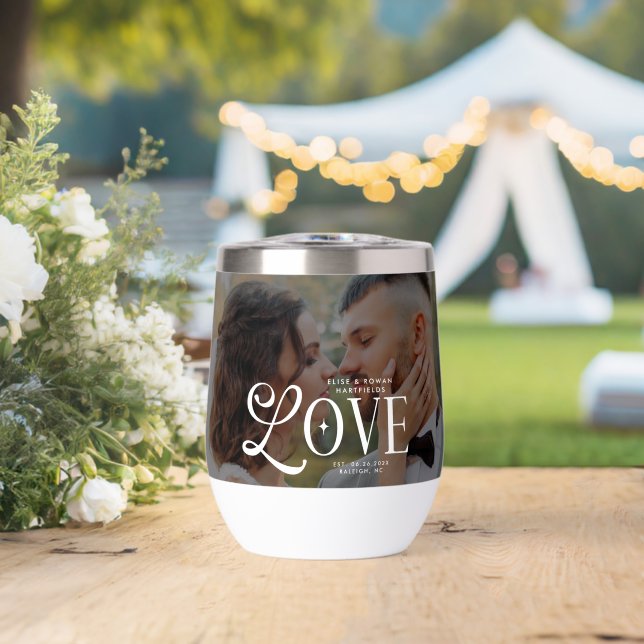 Modern Love Custom Wedding Photo Couples Monogram (Wedding (Rotated))