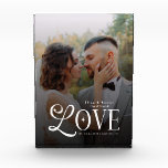 Modern Love Custom Wedding Photo Couples Monogram Block<br><div class="desc">Celebrate your love story with this Modern Love Custom Wedding Photo Couples Monogram Print — a timeless keepsake designed to turn your favorite moment into elegant home décor. Featuring your chosen photo paired with a clean, contemporary monogram, this personalized artwork makes the perfect gift for weddings, engagements, anniversaries, or a...</div>