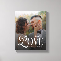 Modern Love Custom Wedding Photo Couples Monogram
