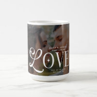 Modern Love Custom Wedding Photo Couples Monogram