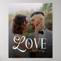 Modern Love Custom Wedding Photo Couples Monogram