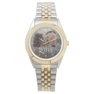 Modern Love Custom Wedding Photo Couples Newlyweds Watch