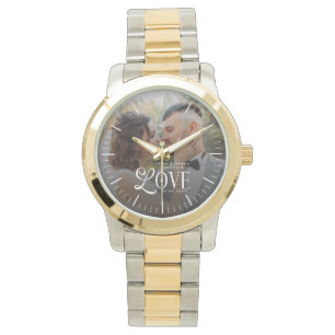 Modern Love Custom Wedding Photo Couples Newlyweds Watch