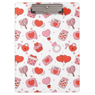 Modern Love Design Happy Valentine’s Day Red Heart Clipboard