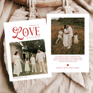 Modern Love Family Photo Happy Valentines Day  Holiday Card
