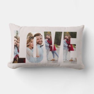 Modern Love Frame 4 Photo Personalized Lumbar Cushion