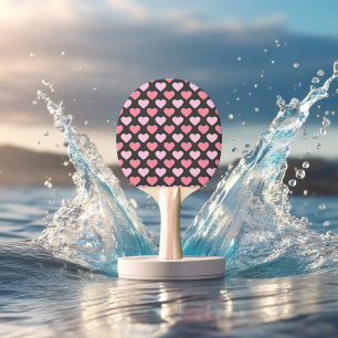 Modern Love Heart Pattern Ping Pong Paddle