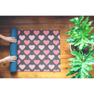 Modern Love Heart Pattern Yoga Mat