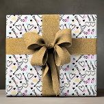 Modern Love Heart Trendy Romantic Doodle Pattern Wrapping Paper<br><div class="desc">Modern Love Heart Trendy Romantic Doodle Pattern Wrapping Paper Gift Wrap features a cute romantic love heart doodle accented with arrows,  dots and pink,  blue and orange colour accents. Created by Evco Studio www.zazzle.com/store/evcostudio</div>